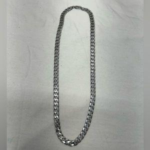 Heavy Solid Sterling Silver Cuban Chain Necklace 925 Italy 60 grams